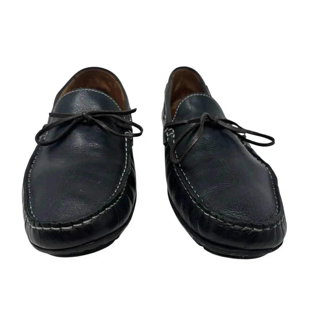 Peter Millar Pebbled Leather Driver‎ Moc Loafers Black Driving Shoes Men's 9M